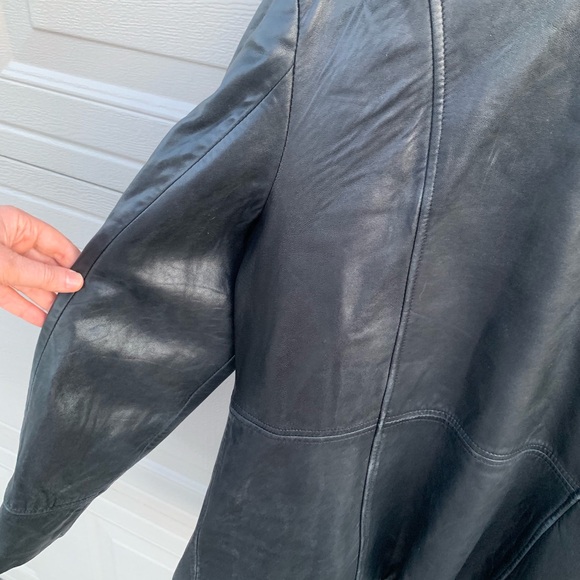 wilson leather black leather coat women’s size M - Picture 6 of 8